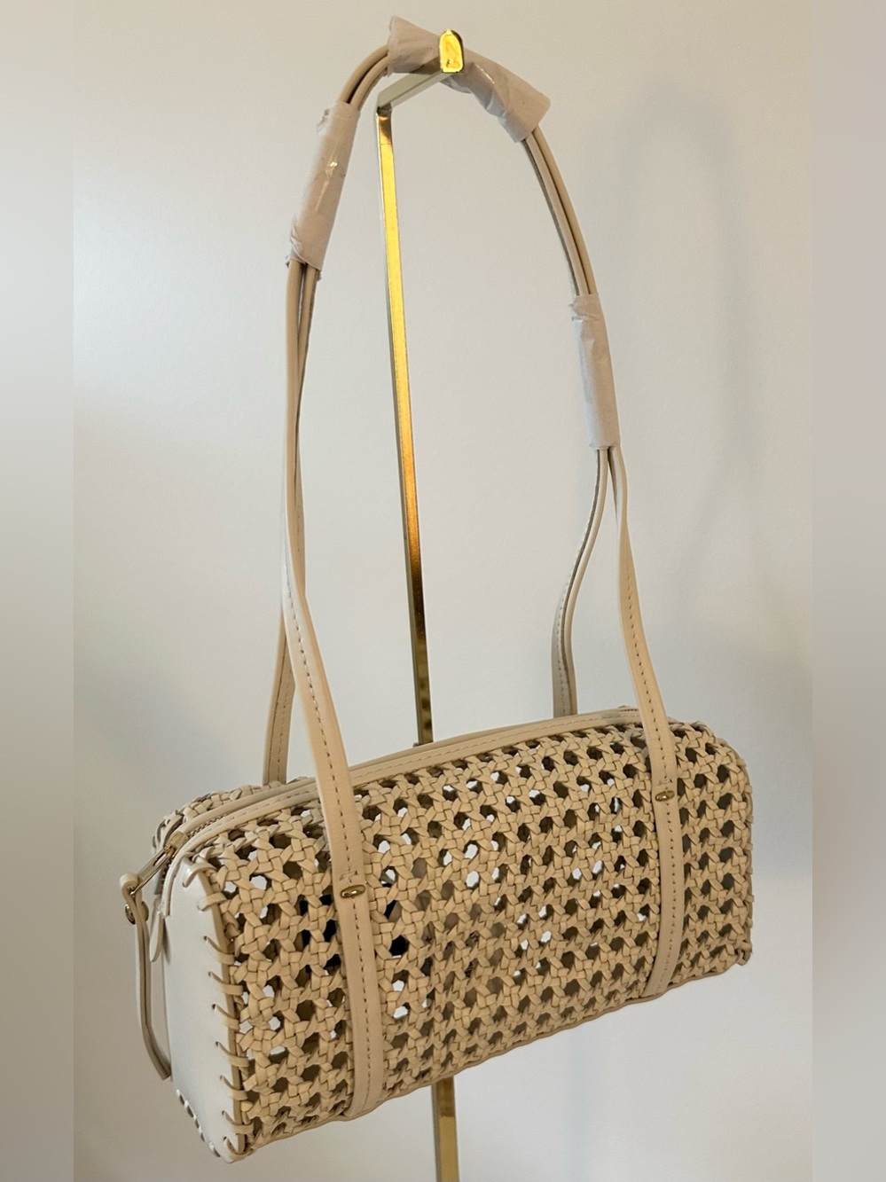 Madewell Woven Brioche  Shoulder Bag in cream leather - Picture 2 of 8